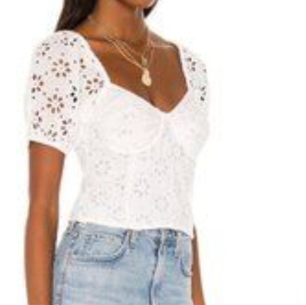 Amuse Society Eyelet Underwire Crop Top